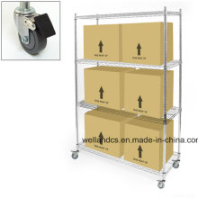 Display Metal Wire Shelf with Wheels 500ibs Per Shelf